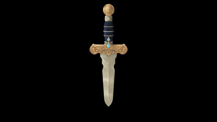 Student Work Handpainted Dagger 3D Model