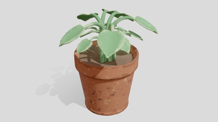 Potted Plant Stylized – Gratis 3D-model STL
