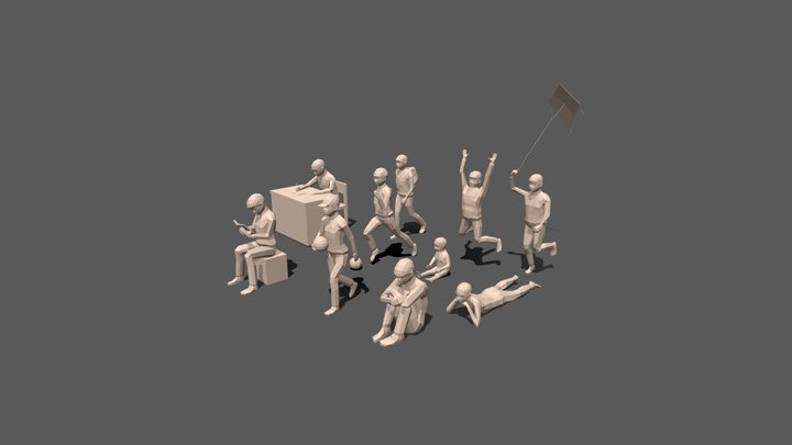 Low Poly Kids Collection Vol 3 3D Model