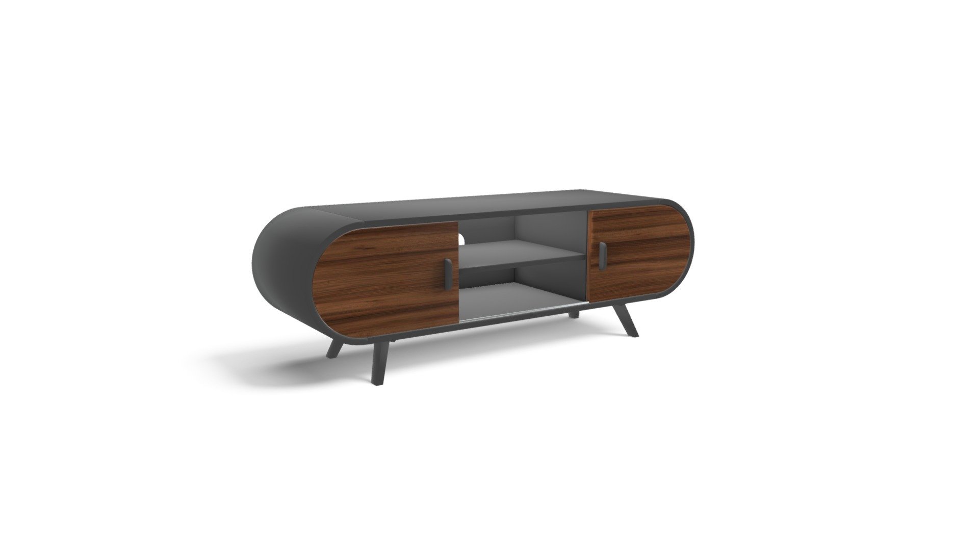 Fonteyn Media Unit, Walnut and Grey