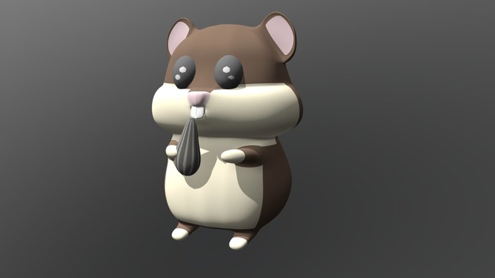 Hamster Cartoon 3D Model