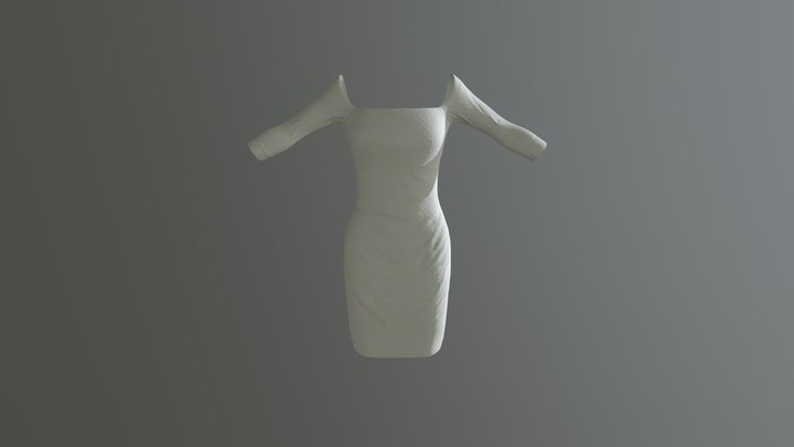 Off the shoulder Shealth Dress 3D Model