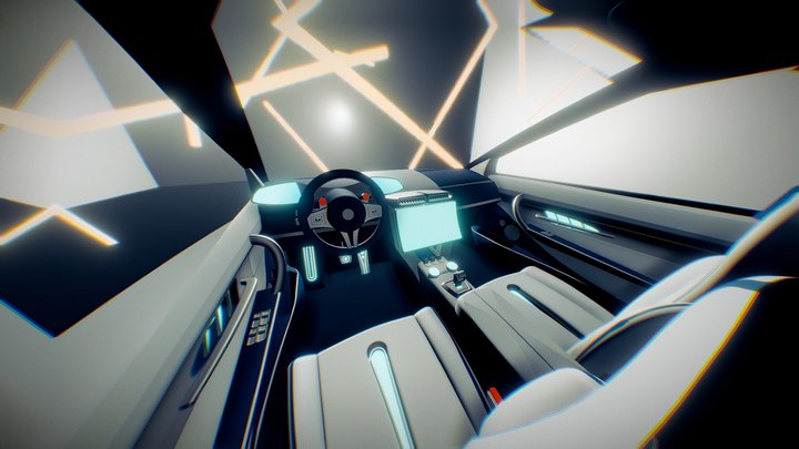 Autonomous GT Car Interior Design - Manual Mode 3D Model
