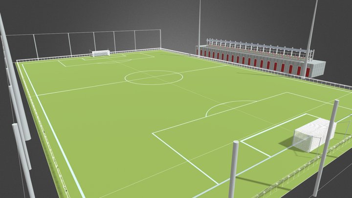 Terrain de football de quartier 3D Model