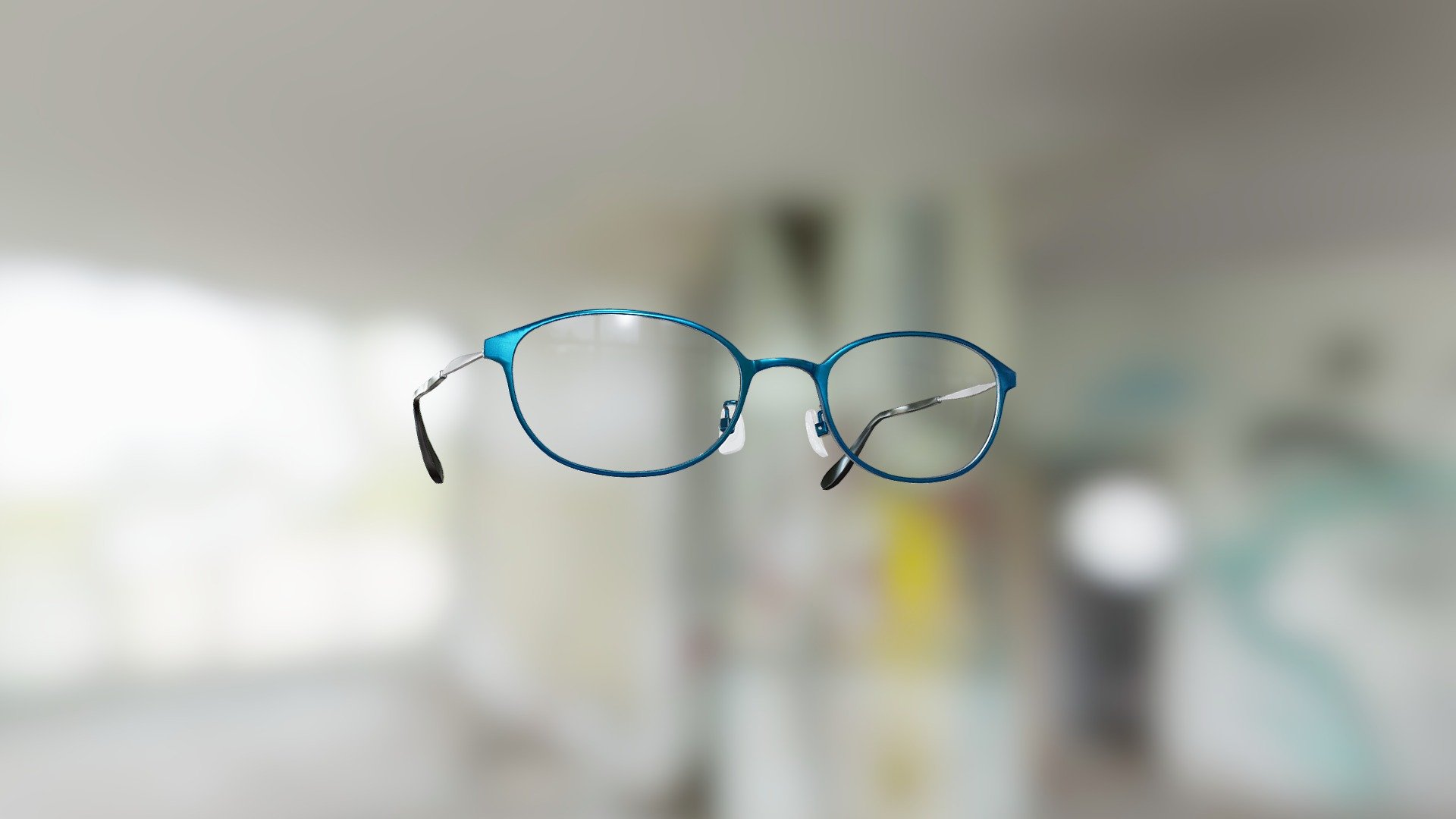 Generic Titanium Flat Boston Glasses (Blue)