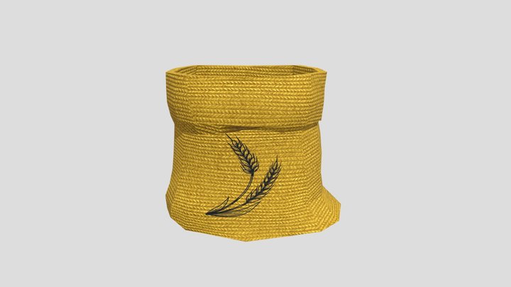 Open bag of wheat colour variant 3D Model