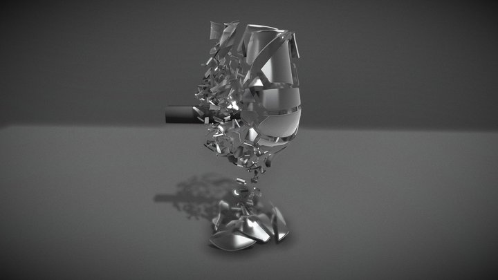 BROKEN WINE GLASS FROM SHOOT 3D Model
