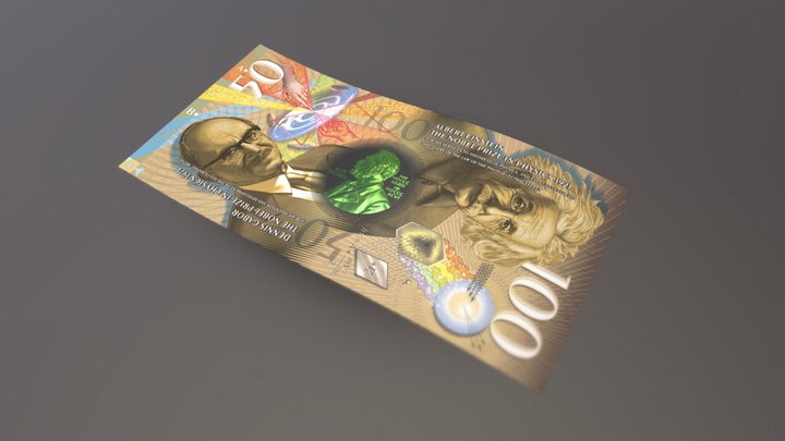 "Nobelists 100/50" banknote 3D Model