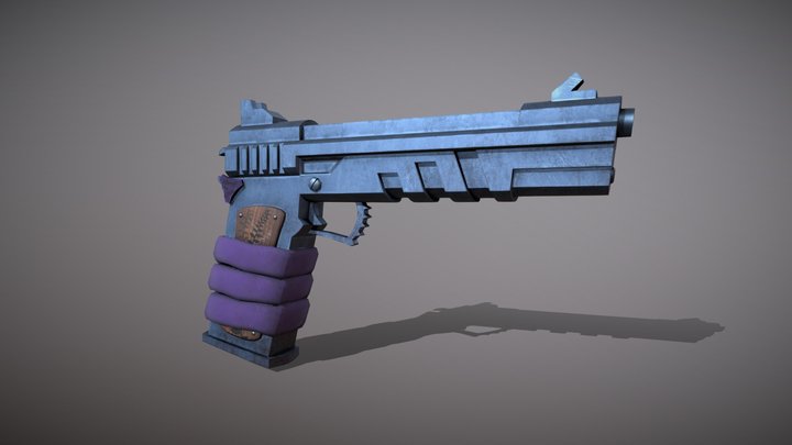 Low Poly Gun 3D Model