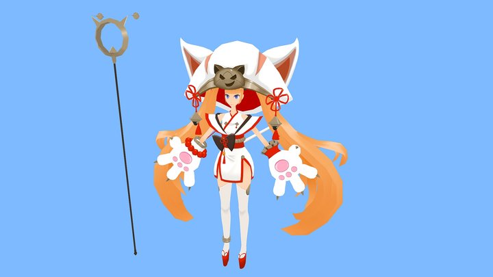 Neko Taoist 3D Model