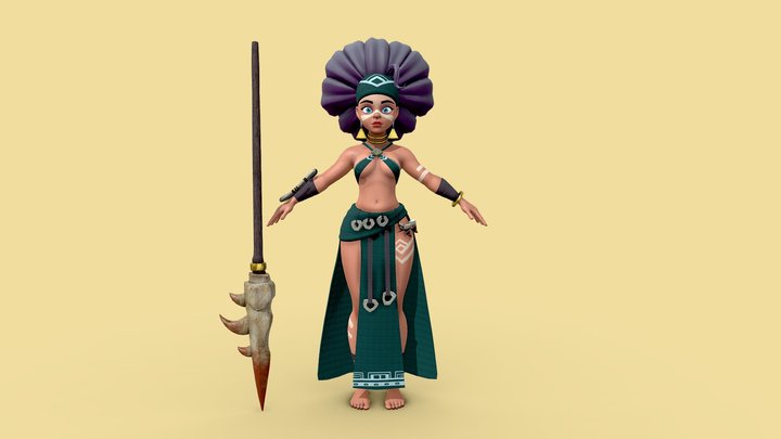 Girl  Native Sexy Stylized 3D Model