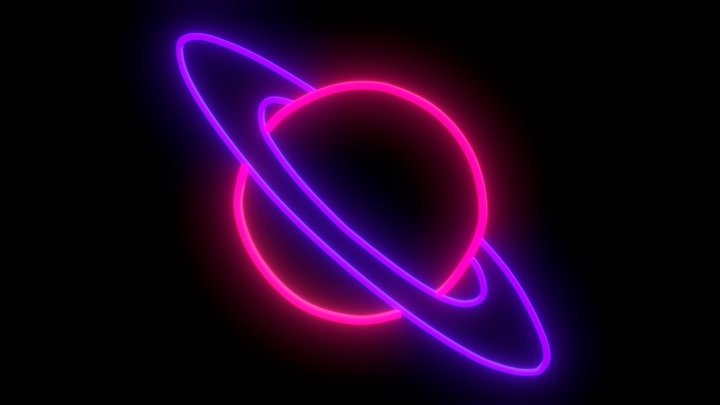 Planet Neon Sign | Neon Sign For Room | 3D Model