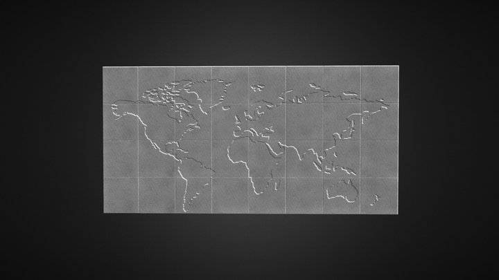 Twin Concrete Map Of The World 3D Model