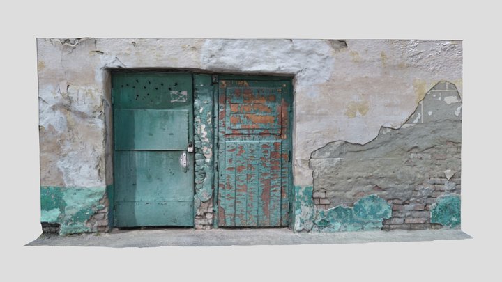 Wall with old doors 3D Model