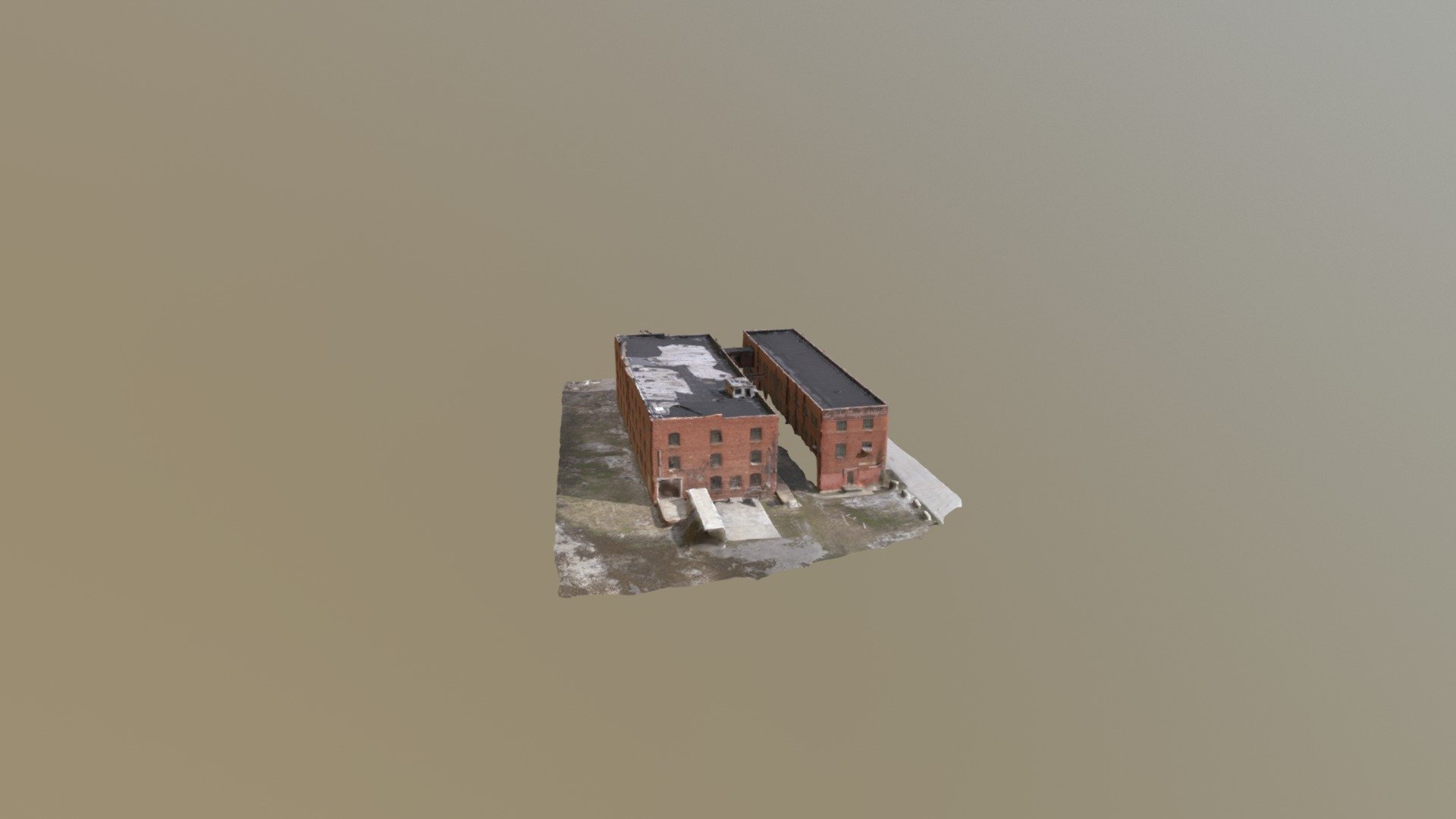 Abandoned Building Simplified 3d Mesh