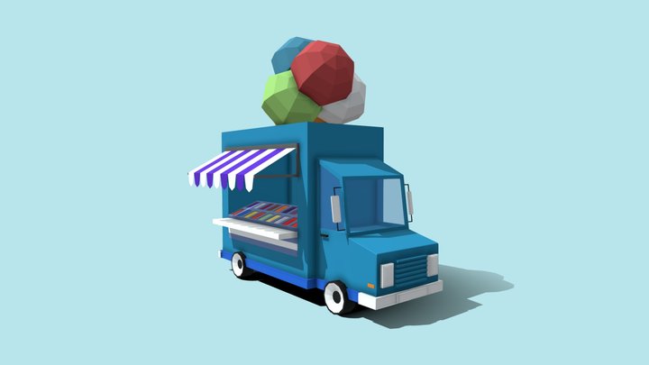 Lowpoly Ice Cream Truck