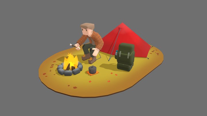 I'd Rather Be Camping - Autumn 3D Model