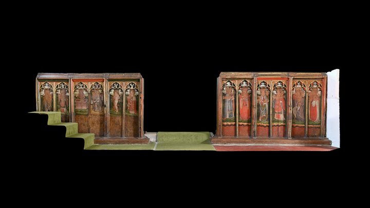 14th Century Rood Screen, Roxton, UK 3D Model