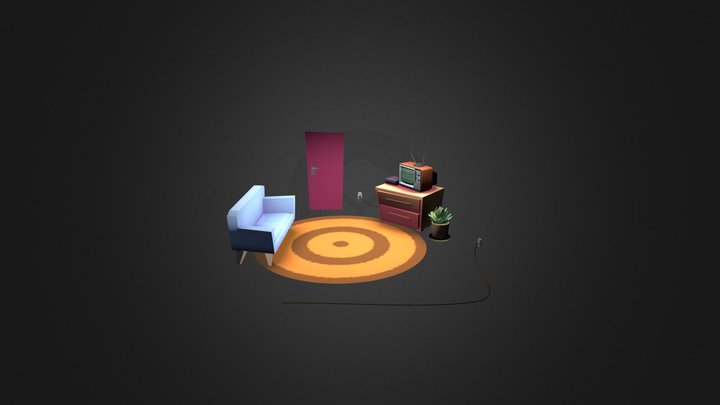 retro living room 3D Model