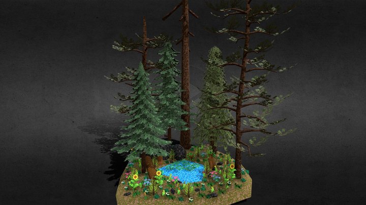 Forest low | Pixel art 3D Model