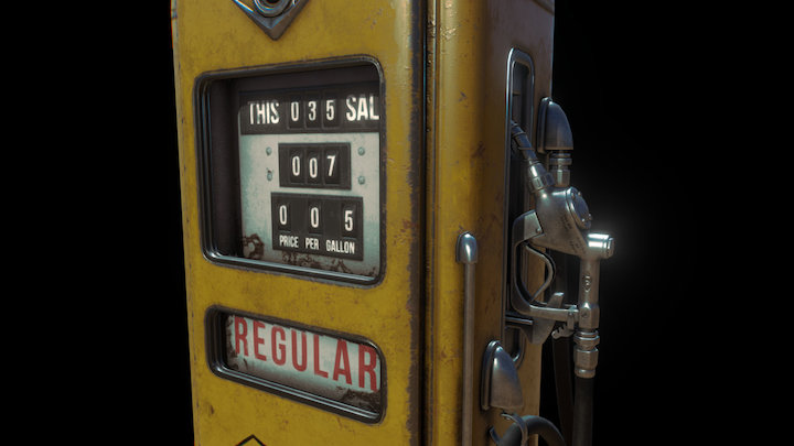 Old gas pump 3D Model