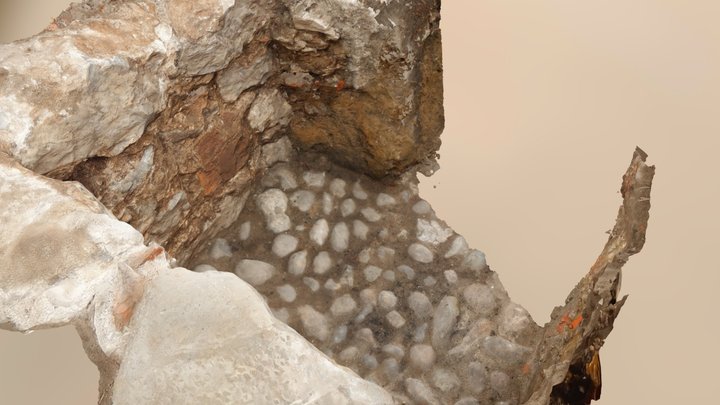 KNV00287 Mur og brolægning 3D Model