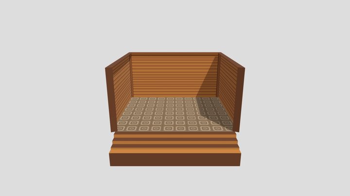 Quarto Low Poly Estilo Anime 3D Model