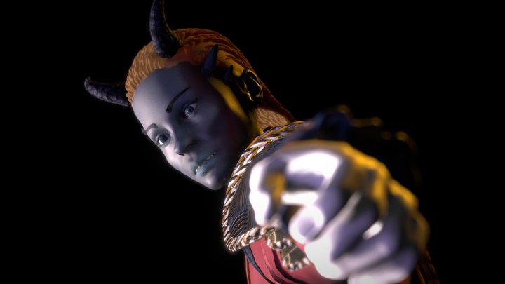Female Warrior Demon 3D Model