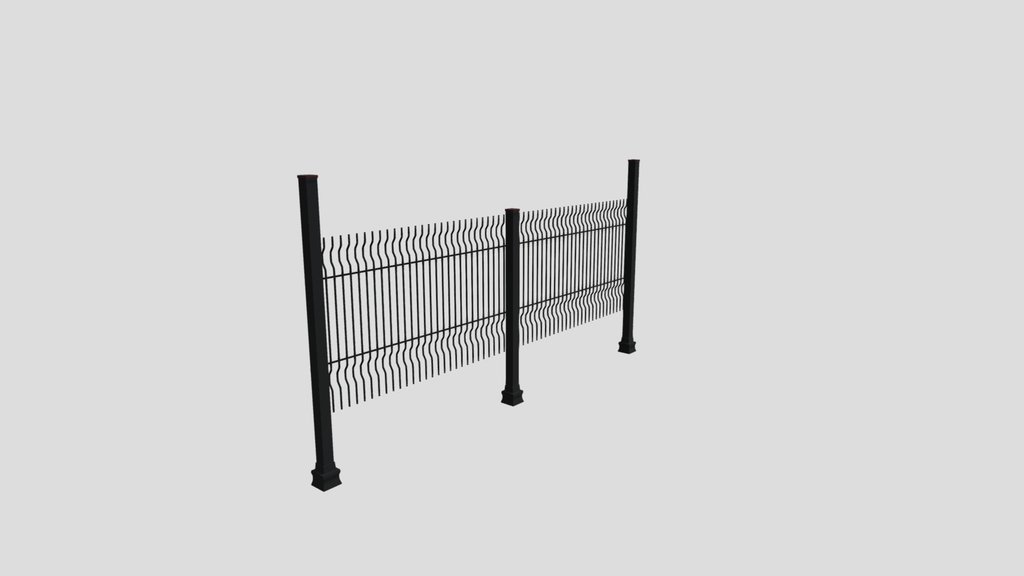 Realistic Metal Fence Panel