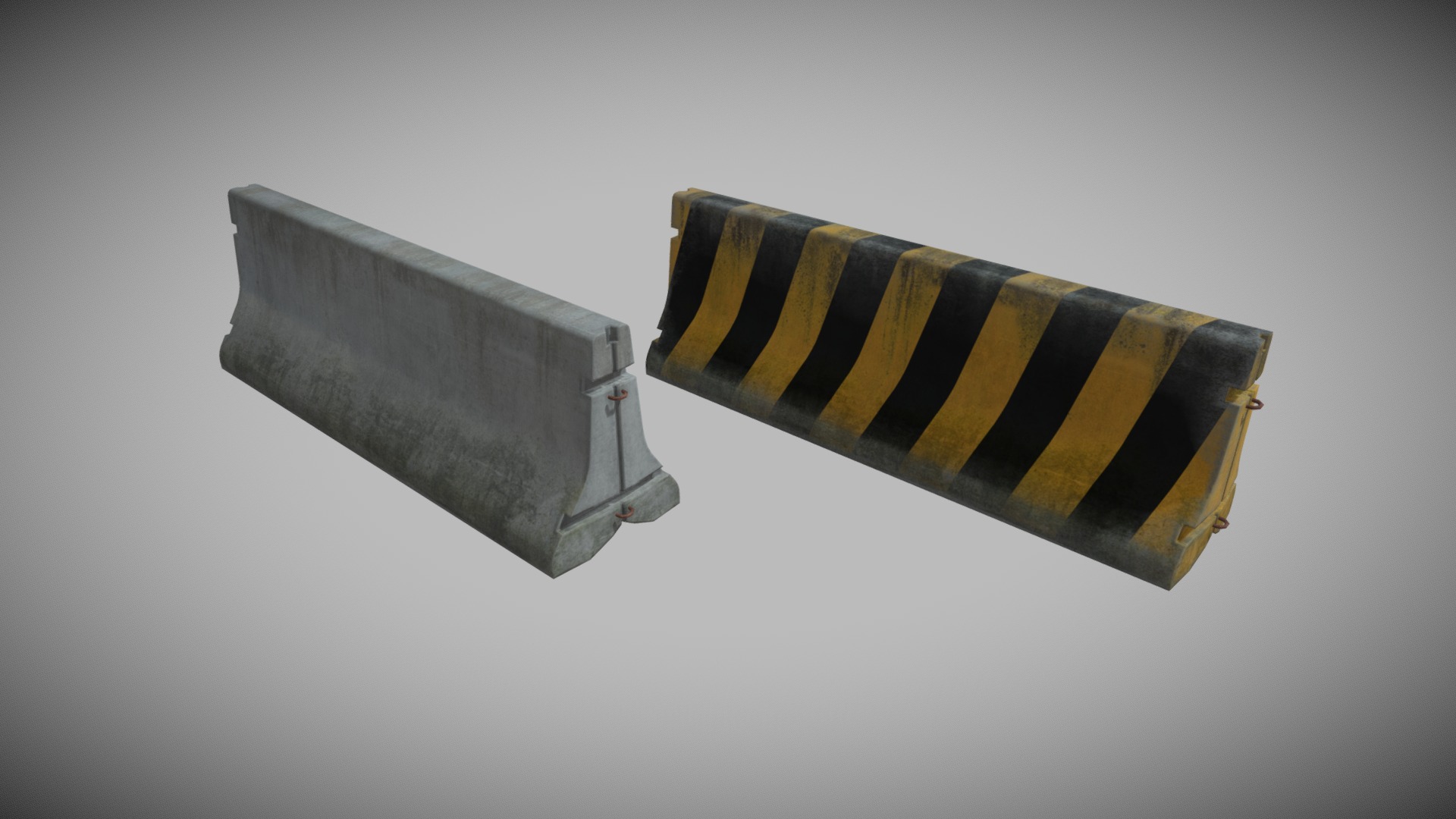 3D model Concrete Barrier – Ready to Unity HDRP - This is a 3D model of the Concrete Barrier - Ready to Unity HDRP. The 3D model is about a couple of metal bars.