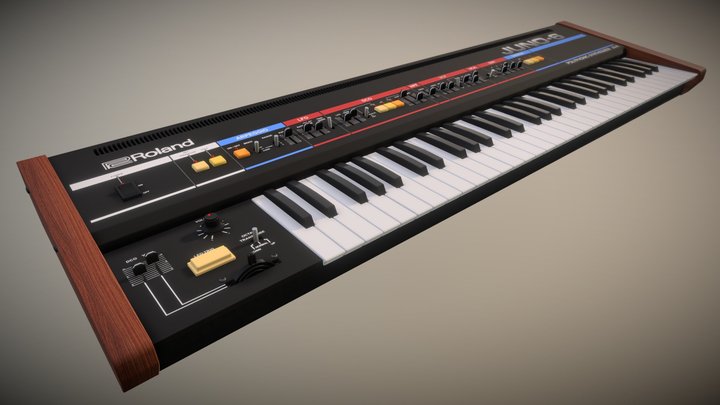 Roland Juno 6 Synthesizer 3D Model
