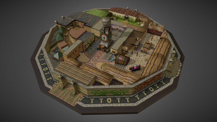 Majora's Mask - Clock Town (Low Poly) 3D Model