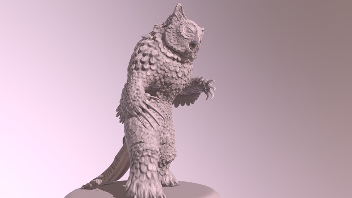 Owlbear Tabletop Mini 3D Model