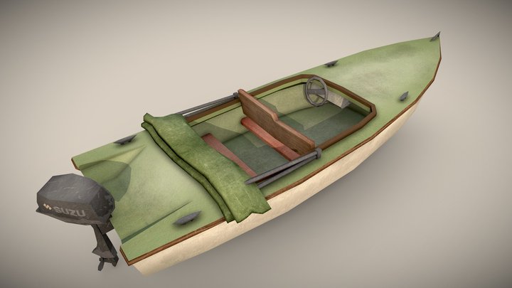 Small Motorboat 3D Model