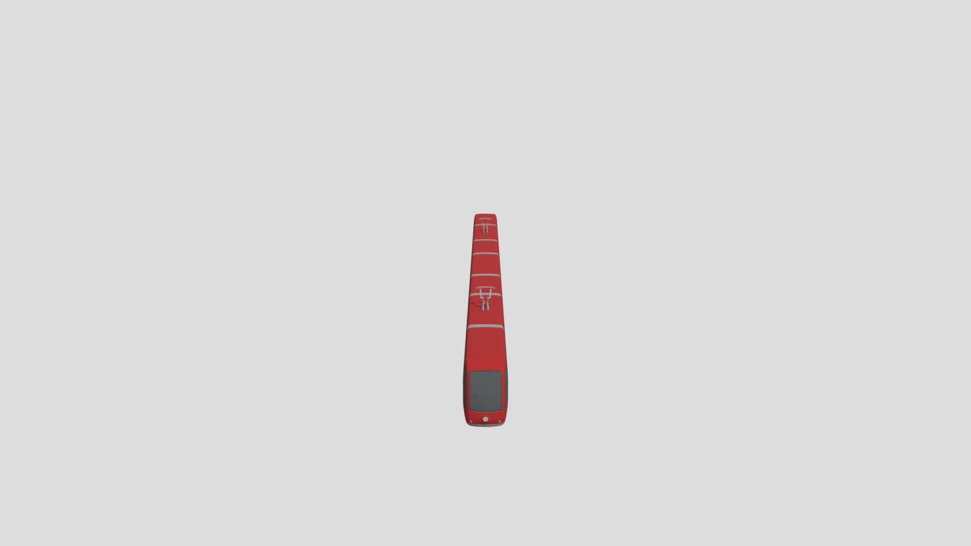 Red electric tram 3D Model