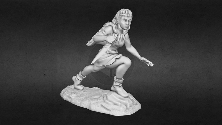 San Princess Mononoke D&D Miniature 3D Print 3D Model