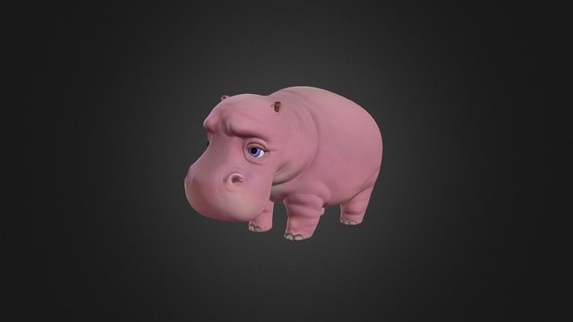 Little Hippo 3D Model