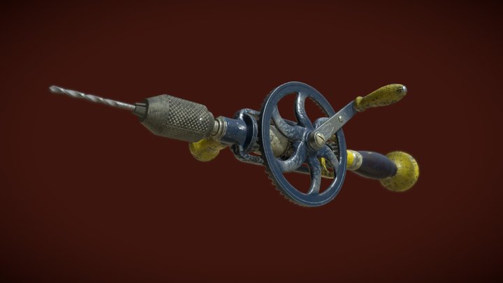 Hand Drill (Game Asset Pipeline) 3D Model
