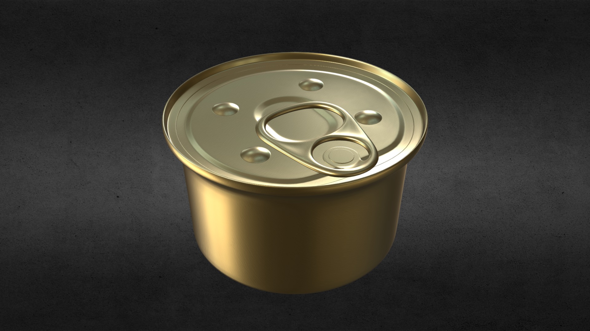3D model Small Food Can - This is a 3D model of the Small Food Can. The 3D model is about a gold ring with a stone.