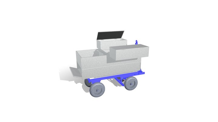 remorque et chariot déployée 3D Model