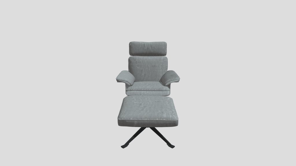Leather Armchair With Ottoman