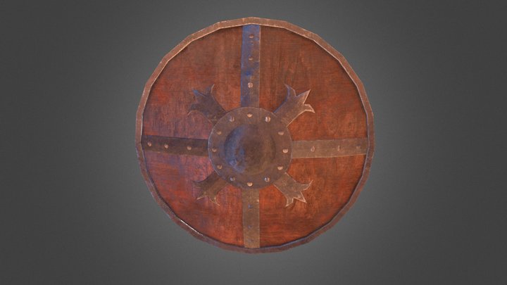 Medieval Age Wooden Shield (Remake) 3D Model