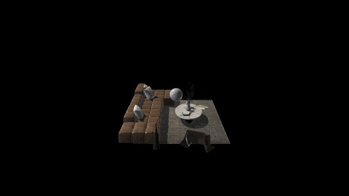 Modern multiplayer sofa 3D Model