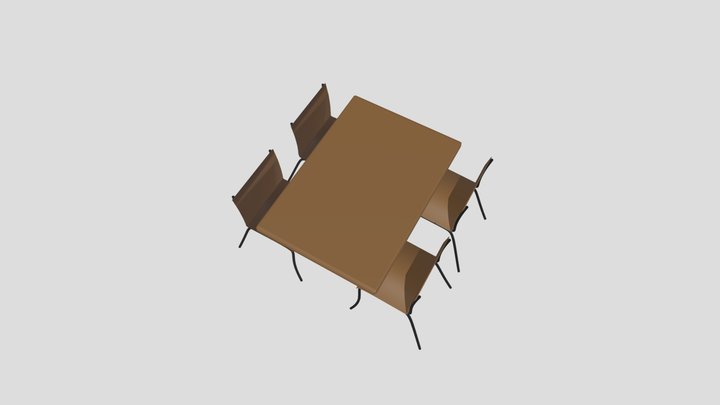 Seats_and_table 3D Model