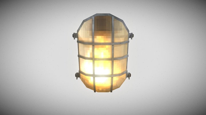 Low poly Psx Wall Lamp 3D Model