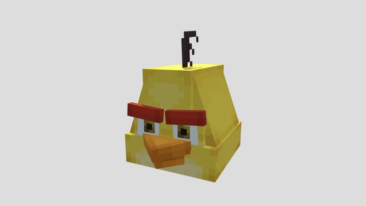 Chuck - Angry birds Minecraft Style 3D Model