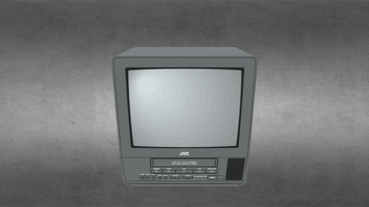 Psx Style VHS Combo TV 3D Model