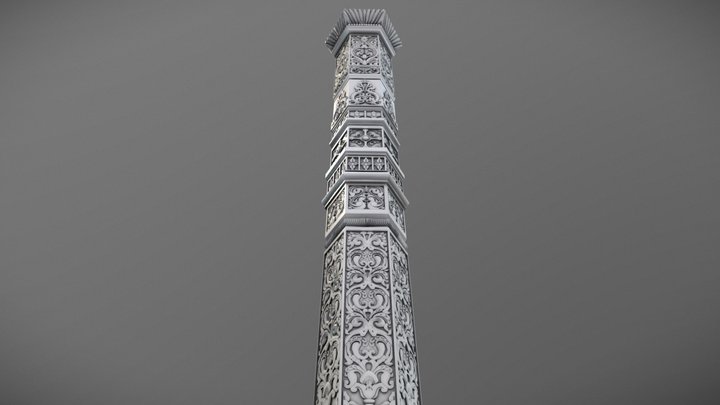 BAPS Swaminarayan Mandir Pillar 3D Model