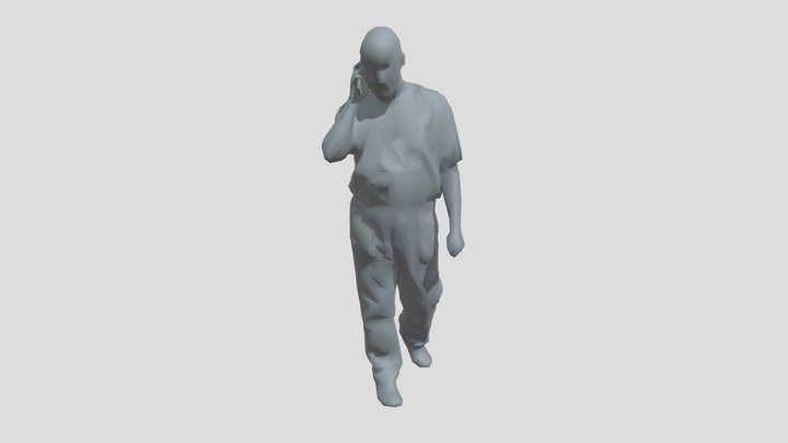 Lowpoly Construction Worker Walking – Free 3D Model STL