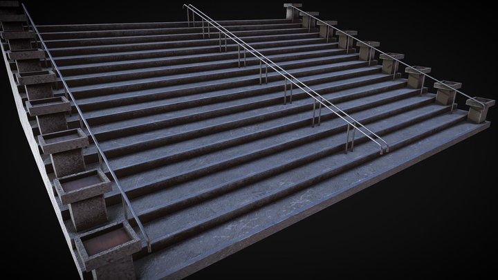 Building staircase low poly 3D Model